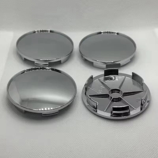 Car Wheel Center Hub Caps 4Pcs Set Durable Black and Silver 68mm Face 62mm Clip