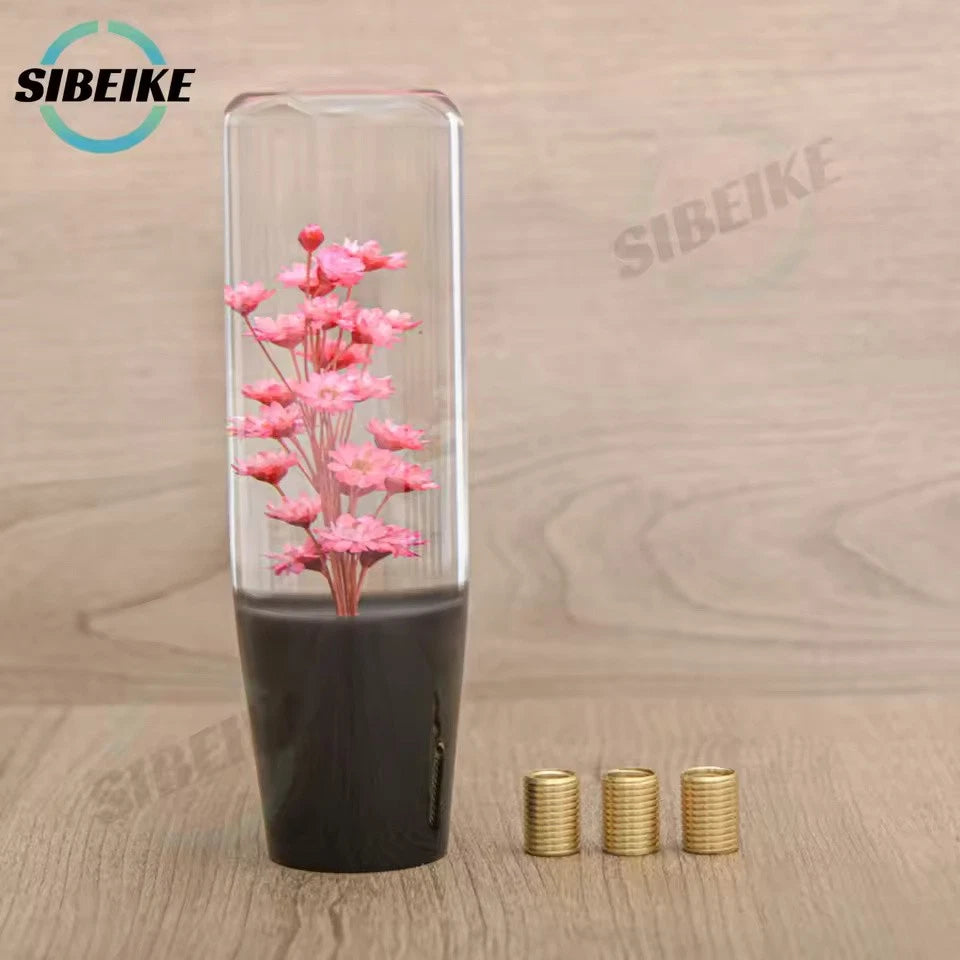 15cm JDM Transparent Flower Gear Shift Knob M12x1.25 M10x1.5 M10x1.25 M8x1.25