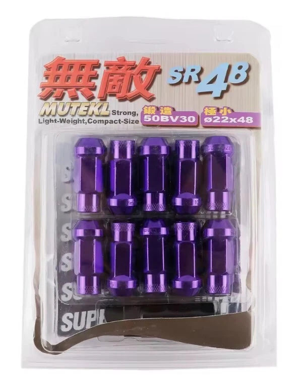 Muteki SR48 Steel Extended Open Racing Lock Lug Nuts M12x1.25 M12x1.5 20Pcs Set