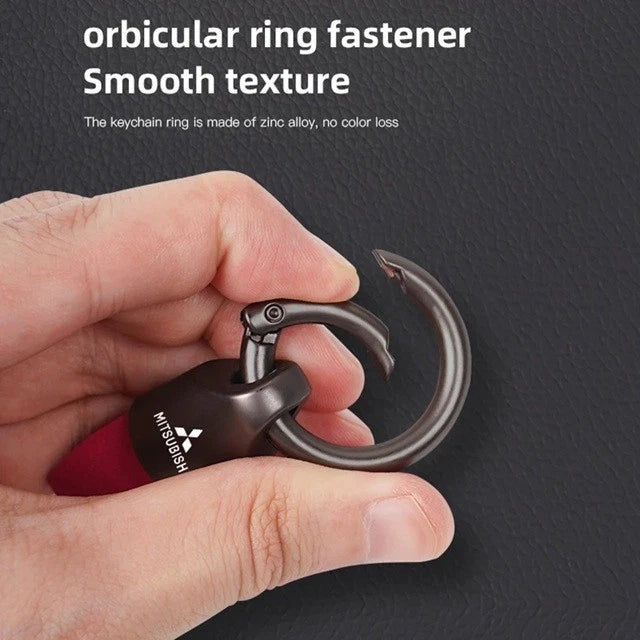 Suede Mitsubishi Keyring Keychain for Evolution Lancer Colt Pajero Outlander NEW