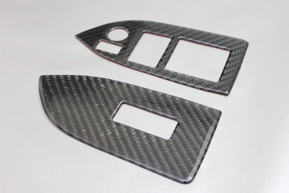 Night Kids Door Button Trim Cover Real Carbon Fibre fits Toyota GT 86 Subaru BRZ