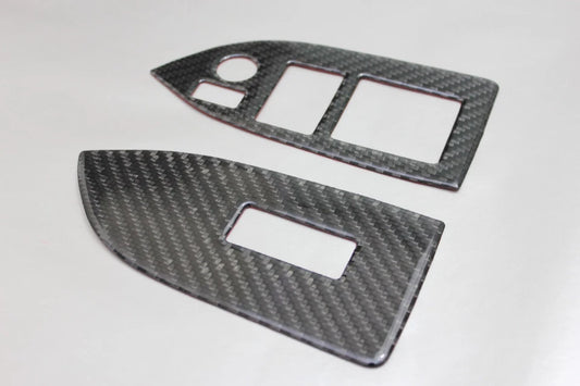 Night Kids Door Button Trim Cover Real Carbon Fibre fits Toyota GT 86 Subaru BRZ