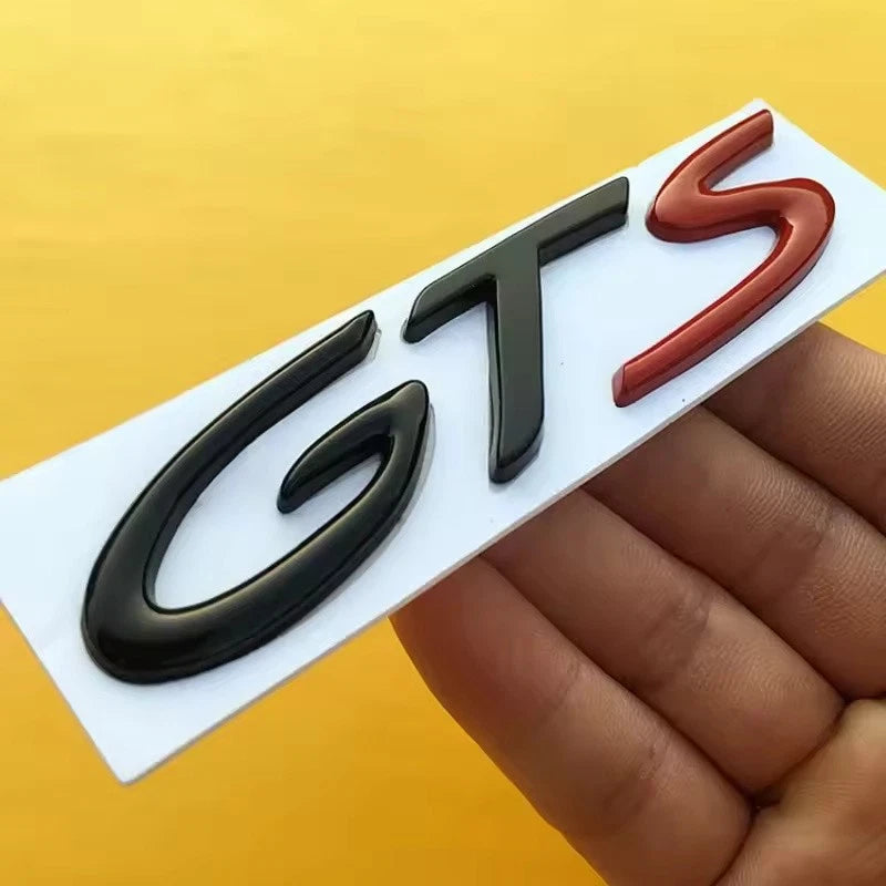 Metal GTS Emblem Red Black Silver Badge Car Sticker for Rear Trunk Fender Boot