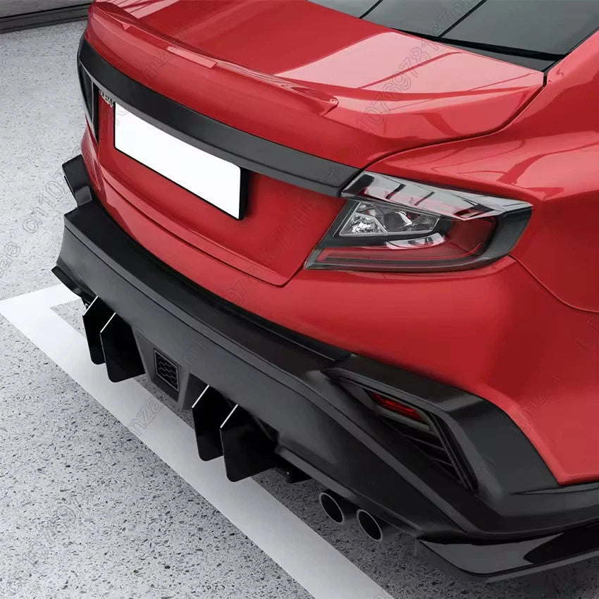 Rear Bumper Lip Spoiler Splitter Diffuser Kit Black for Subaru WRX STI 22 - 24