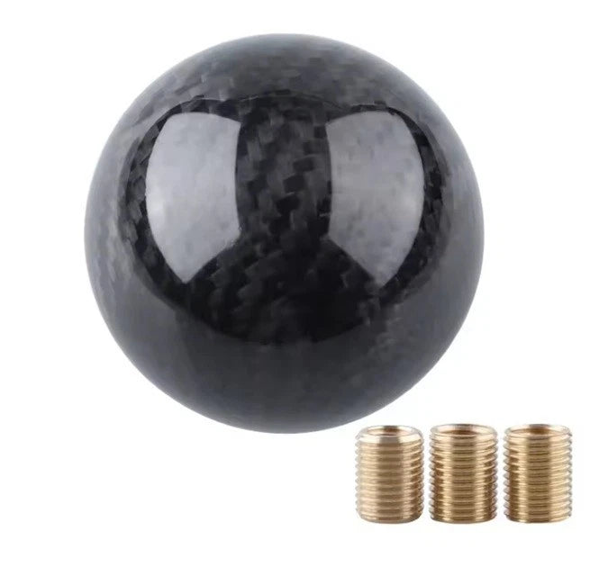 Black 3K Carbon 5 6 Speed Gear Shift Knob M12x1.25 M10x1.25 M10x1.5 M8x1.25 AU