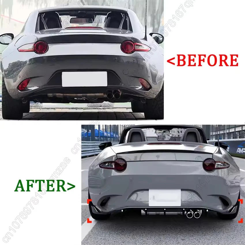 Gloss Black Rear Bumper Lip Diffuser Splitter for Mazda MX-5 Miata ND 2015–2025