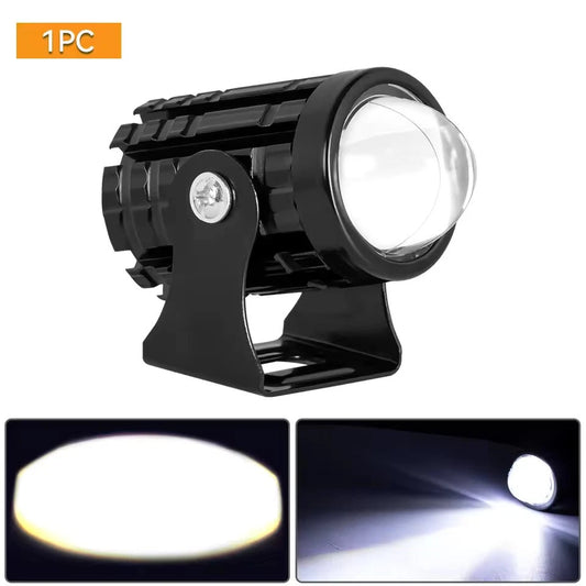Universal Dual-Color LED Headlight Projector Lens Motorcycle & ATV Fog/Driving