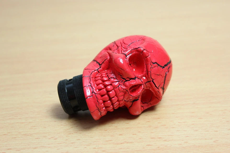 Anatomic Skull Gear Shift Knob Red Resin & Aluminium M12 M10 M8 Universal