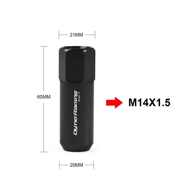 Dyno Racing Wheel Lug Nuts M14x1.5 20Pcs Set Black Red Blue Gold for Holden VF