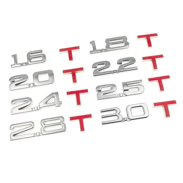1.6T 1.8T 2.0T 2.2T 2.4T 2.5T 2.8T 3.0T Turbo Badge Emblem Universal NEW
