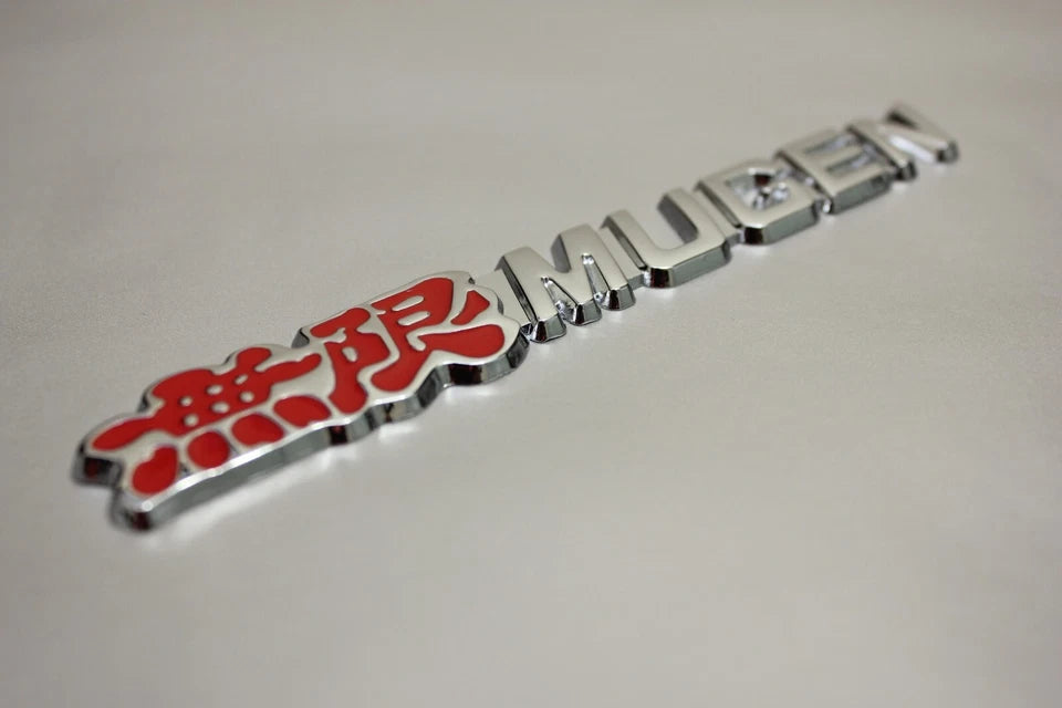 Mugen Honda Boot Badge Red Chrome Metal Alloy Emblem Integra Type R S Civic