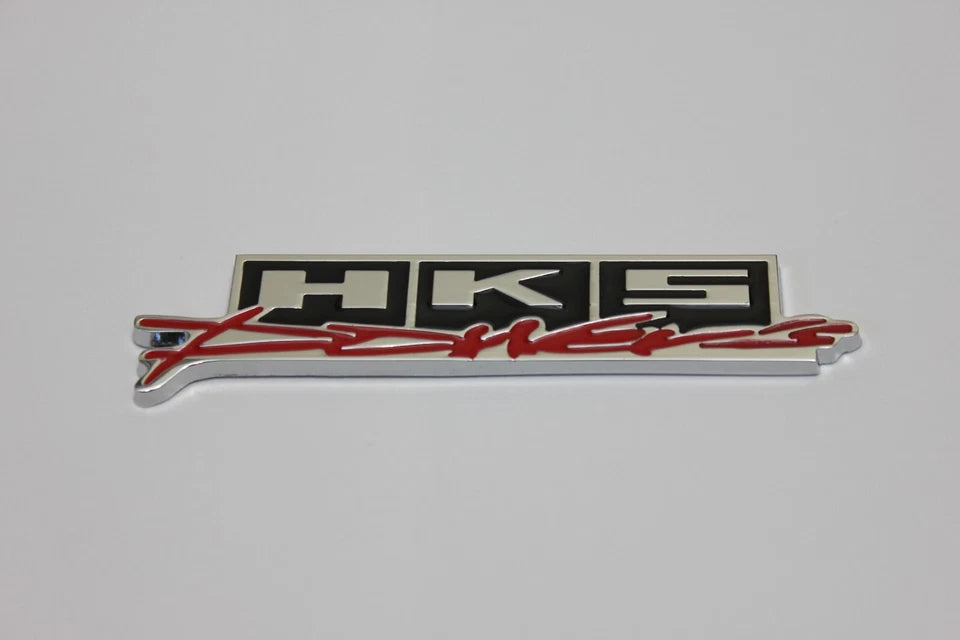 HKS Power 3D Badge Alloy Emblem Black & Red for Honda EVO Toyota Subaru Nissan
