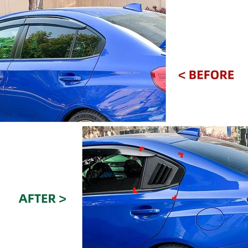 ABS Window Gloss Black Louver Set for Subaru WRX STI VA 2014 to 2021 Models NEW