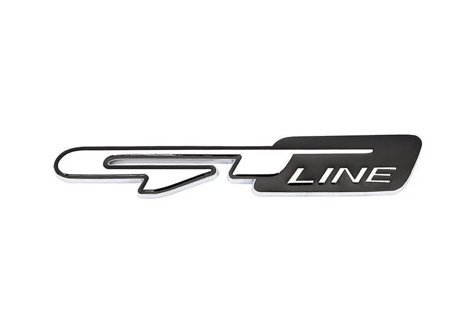 GT Line Black & Chrome Badge Emblem Sticker for Kia Stinger Sportage EV6 Picanto