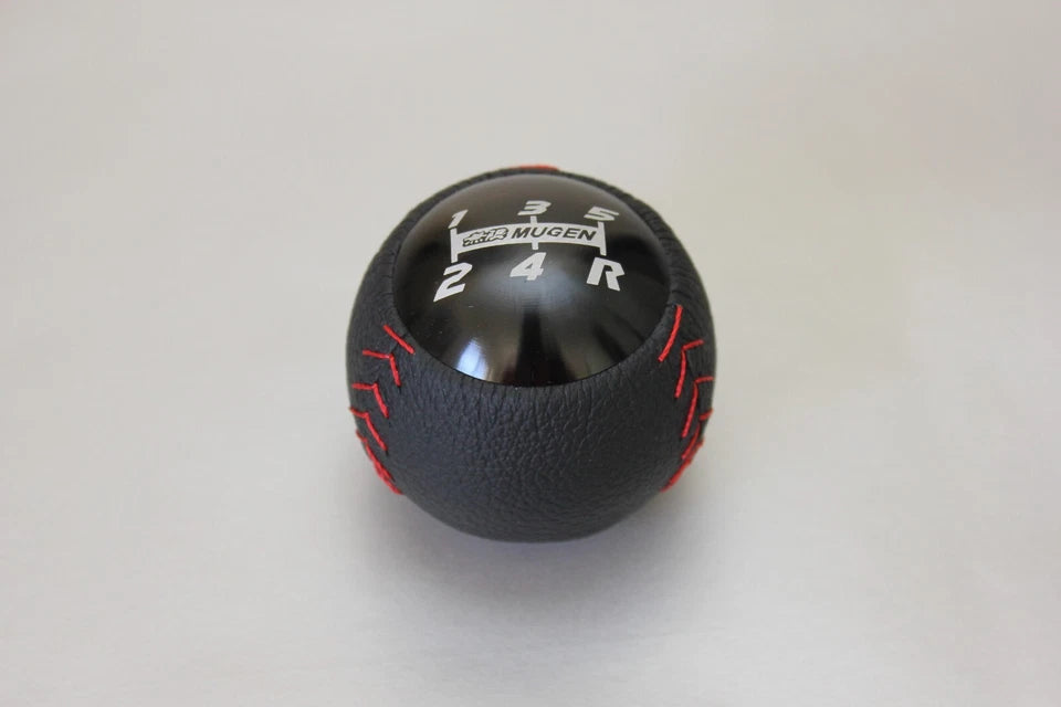 Mugen 5 Speed Gear Shift Knob 10x1.5 Black Leather Honda City Covic Integra Fit