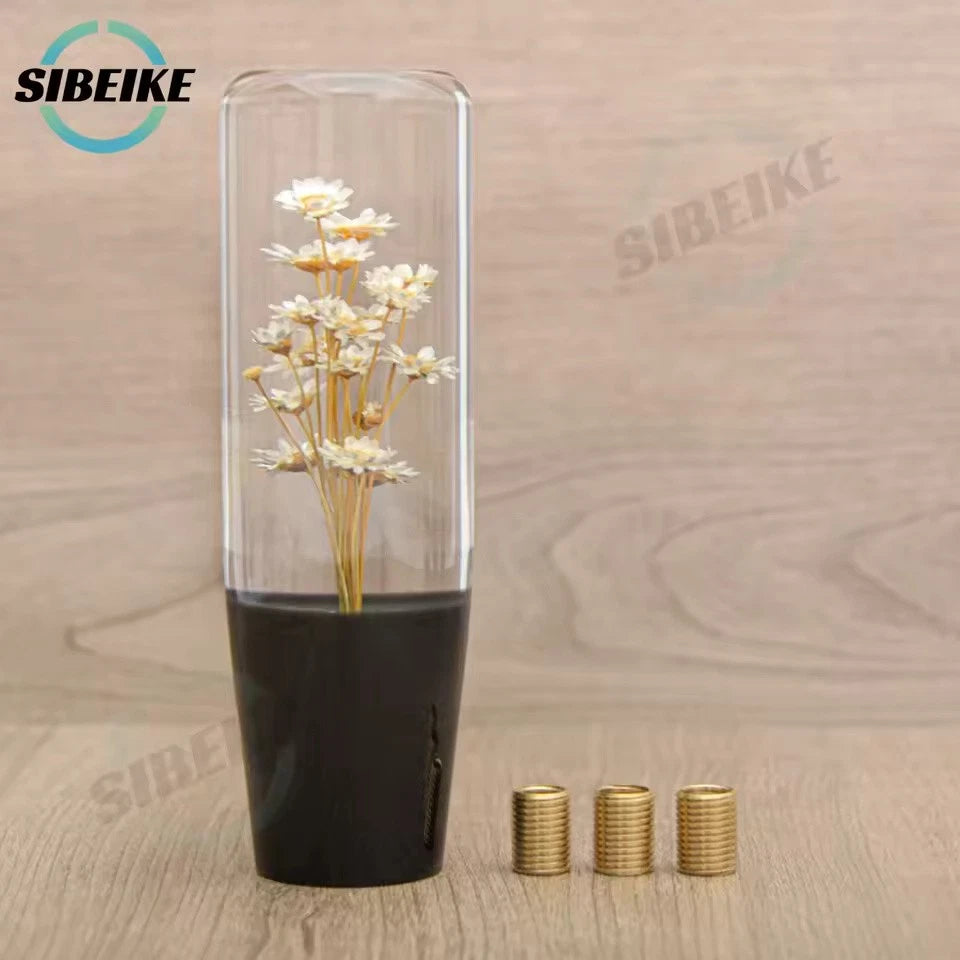 15cm JDM Transparent Flower Gear Shift Knob M12x1.25 M10x1.5 M10x1.25 M8x1.25