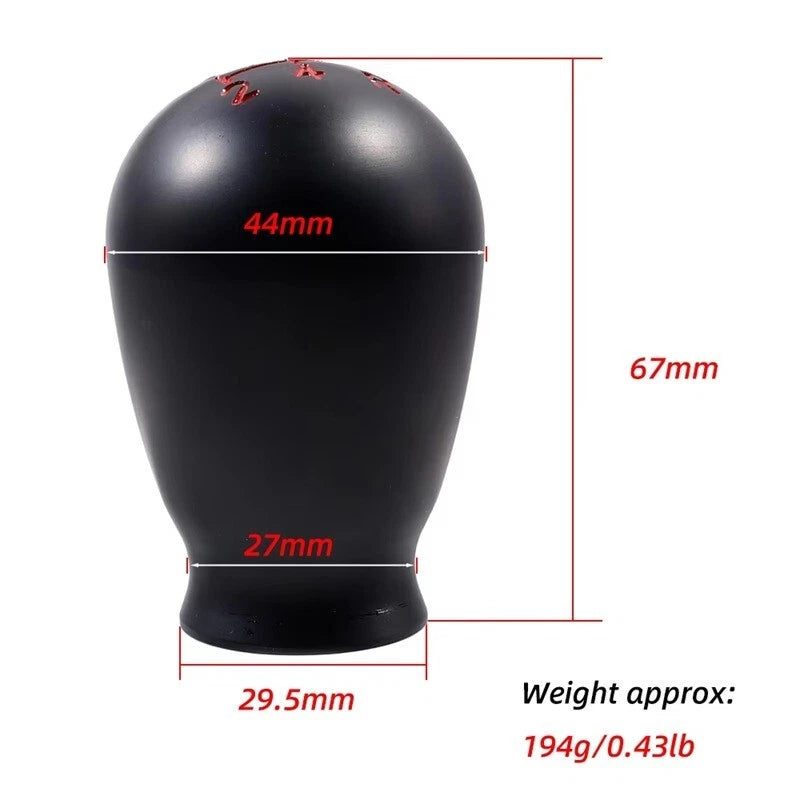 Black 5 / 6 Speed Aluminium Ball Gear Shift Knob for Honda Civic Jazz Accord