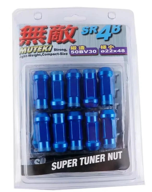 Muteki SR48 Steel Extended Open Racing Lock Lug Nuts M12x1.25 M12x1.5 20Pcs Set