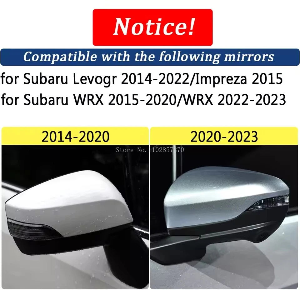 2PCS Carbon Fiber Rear View Mirror Covers for Subaru WRX, Levorg, and Impreza AU