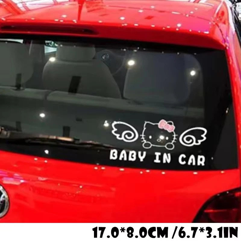 Cute Kitty Baby on Board Baby in Car Decal Vinyl Sticker for Windscreen Boot