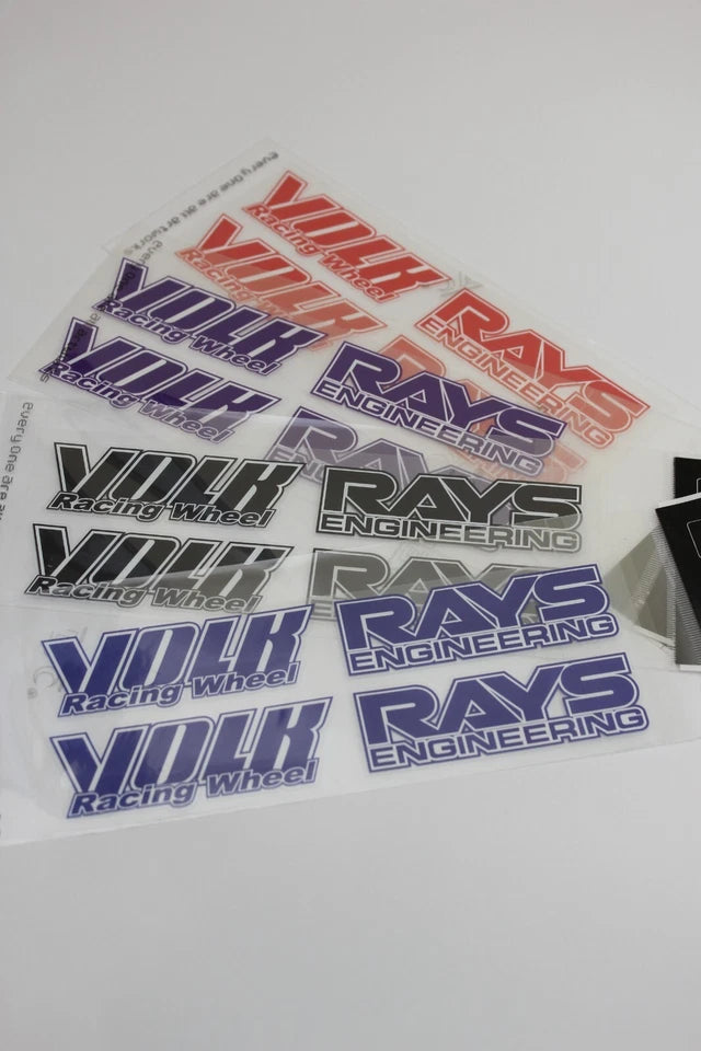 4 x VOLK RAYS TE37 Wheel Rim Blue Decals Stickers Saga Ultra XT V NEW AUS
