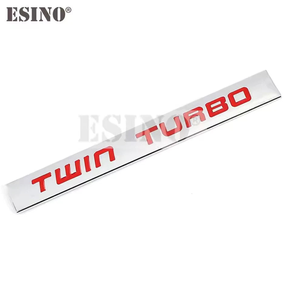 3D Metal Turbo Diesel Emblem Sticker Twin Turbo Supercharged Car Badge Red Black