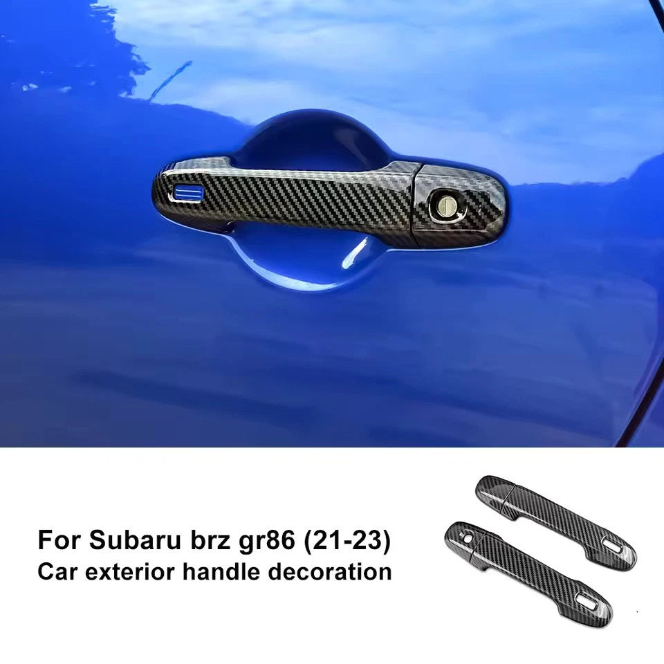 2 Pc Door Handle Cover Chrome Silver or Carbon for Toyota GR86 21 -25