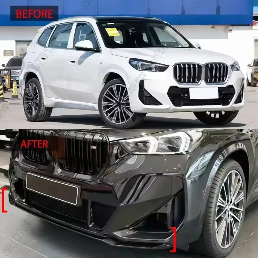 Front Bumper Spoiler Lip Kit Black ABS for BMW X1 U11 Sports Version 2023–2024