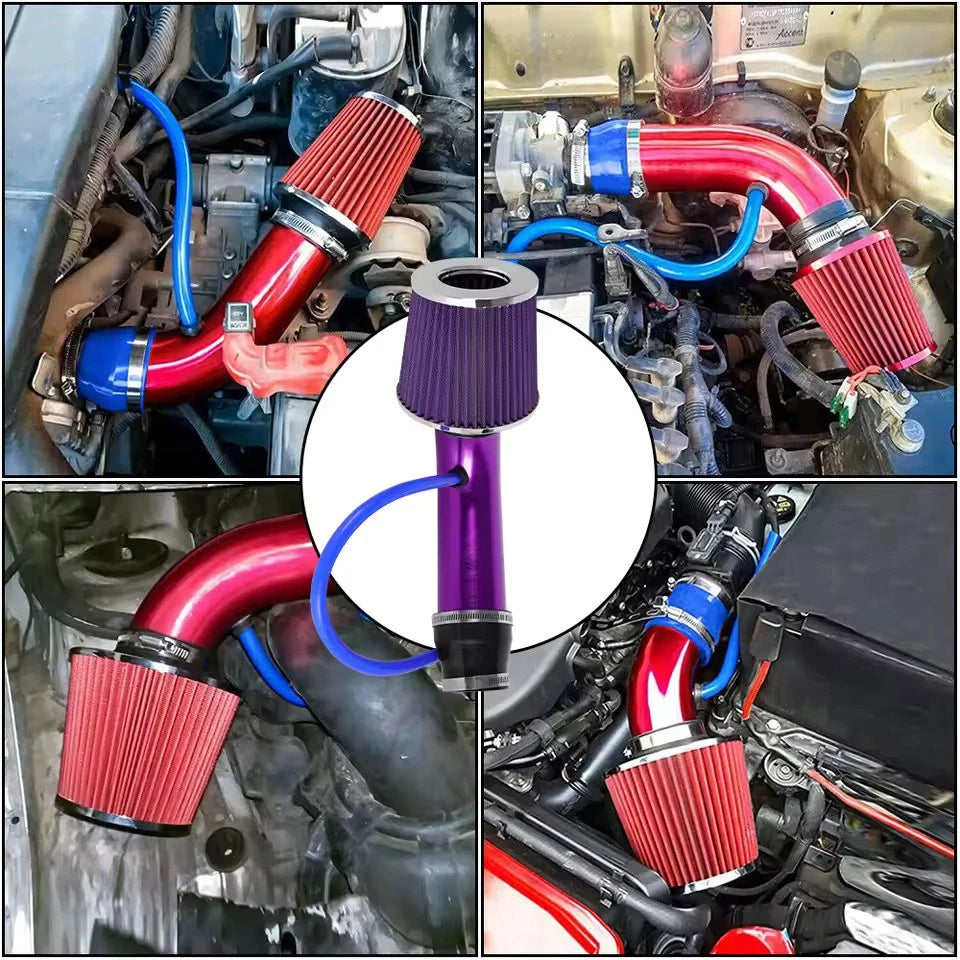 Short Ram Intake Pod Filter High Flow Pipe Kit 76mm Universal Fitment OFI109