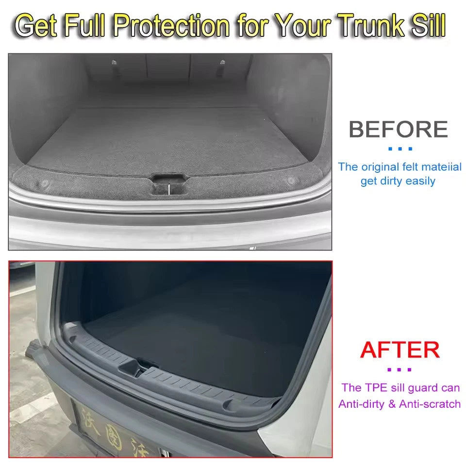 Trunk Sill Plate Protector TPE Rear Bumper Guard Anti-Scratch for Tesla Model Y