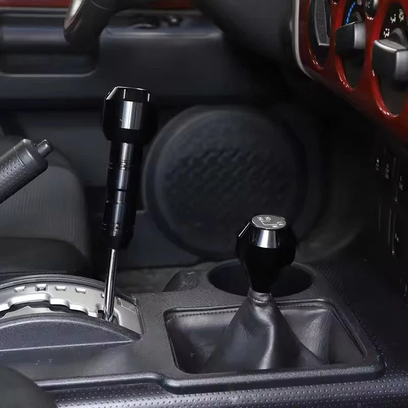 2 x Aluminium Gear Shift Black Silver Red Knob for Toyota FJ Cruiser 2007 - 2021