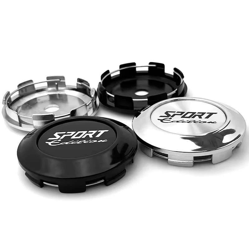 4PCS Sports Edition Wheel Center Caps 77mm Outer 72mm Inner Hub Covers