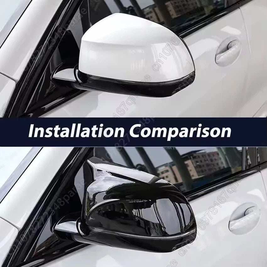2PCS Gloss Black Carbon Rear View Mirror Cover for BMW X3 X4 X5 X6 X7 2018–2023
