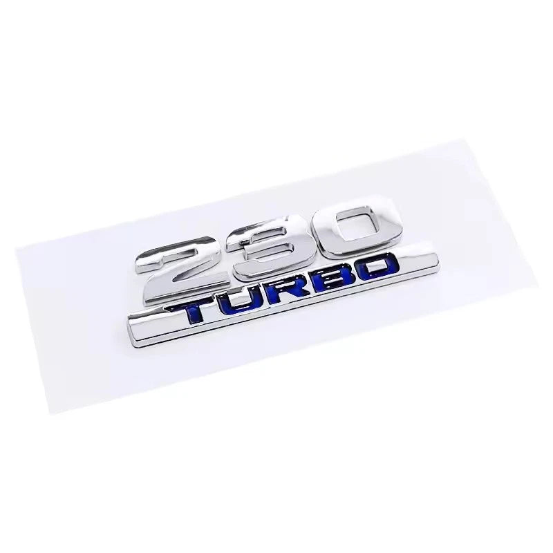 180 220 230 240 370 Turbo Silver Black Rear Trunk Boot Fender Emblem Badge
