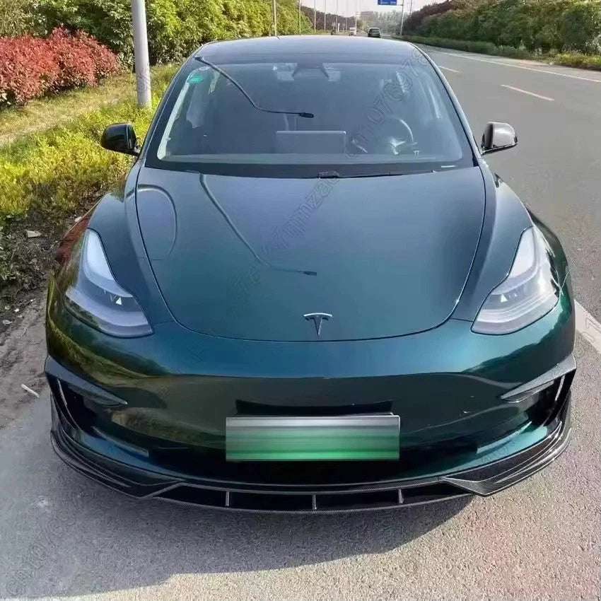 2017–2023 Tesla Model 3 Front Bumper Splitter Lip Diffuser Kit 4PCS Chin Spoiler