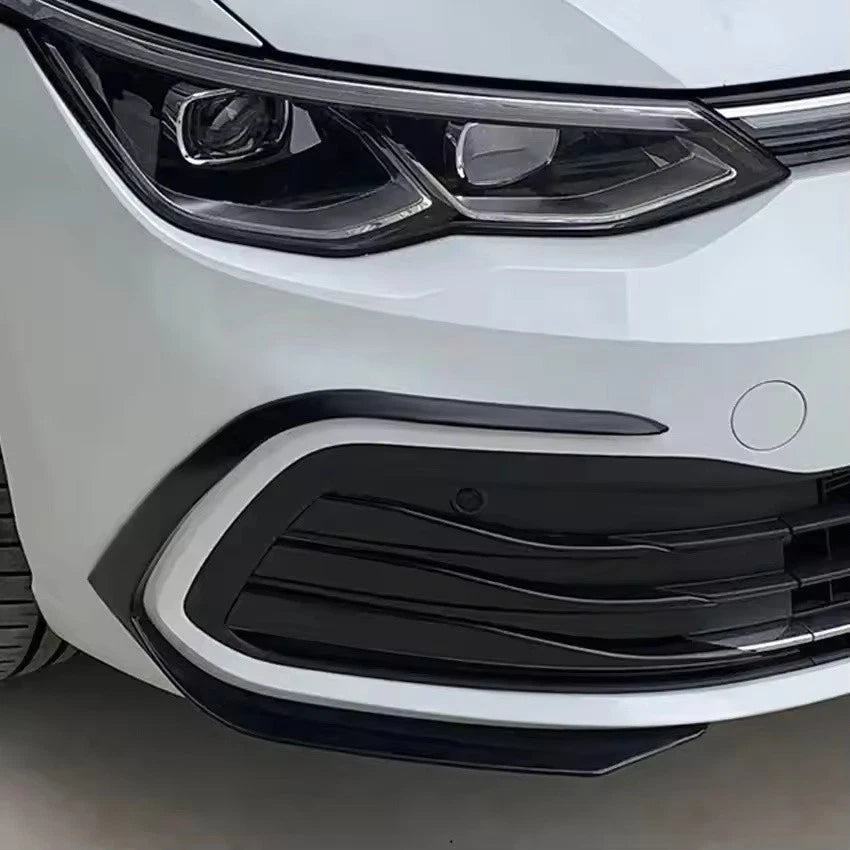 2x Front Bumper Fog Light Grille Splitter Gloss Black Carbon for VW Golf 8 MK8