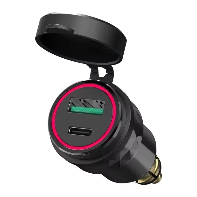 Waterproof Motorcycle USB Charger Adapter 30W QC3.0 & USB-C PD Fast Charging