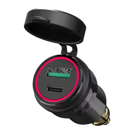 Waterproof Motorcycle USB Charger Adapter 30W QC3.0 & USB-C PD Fast Charging