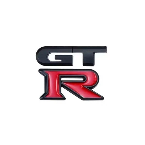 GT-R Metal Logo Badge 3D Peel-and-Stick Emblem Black Red Silver NEW