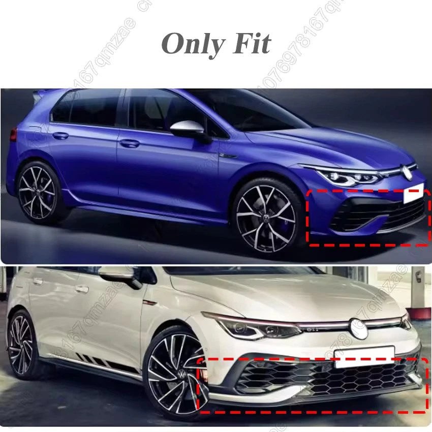 Bumper Lip Splitter Diffuser Kit 3 Pcs Gloss Black Carbon for VW Golf MK8 GTI