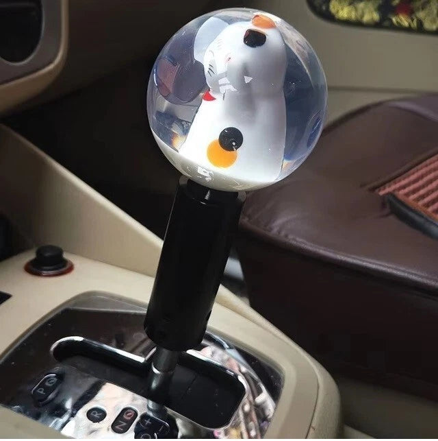 Lucky Japanese Wealth Cat Gear Knob Shift for M12 M10 M8 Universal Fitment