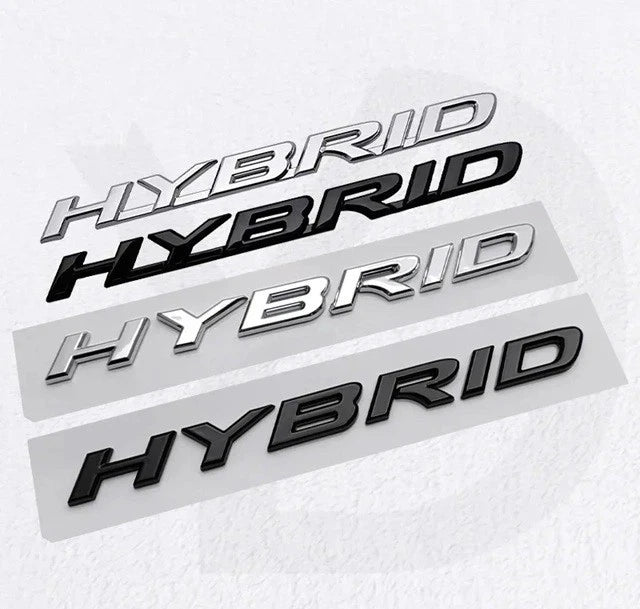 Hybrid Badge in Gloss Black Chrome Silver 186mm / 190mm x 16mm Free Post NEW AU