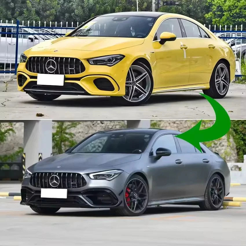 Front Bumper Side Splitter Fog Lamp Grille Kit for Mercedes-Benz CLA C118 CLA45