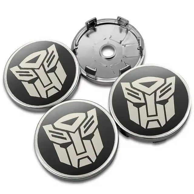4 Pcs Transformers Wheel Centre Cap Replacement 60mm Face 55 Clip NEW Free Post