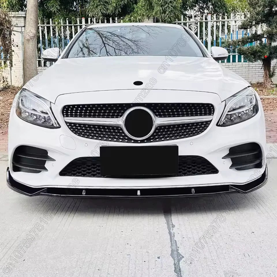 Front Bumper Lip Spoiler & Splitter Kit for Mercedes Benz W205 C-Class 2019–2021