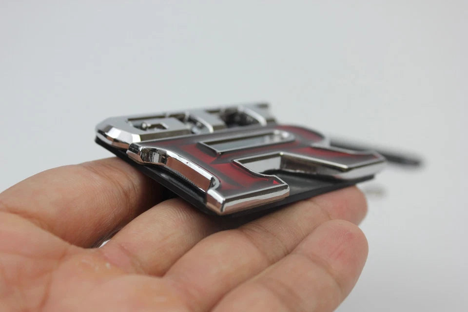 GTTR Grill & Boot Badge Emblem Silver Red for Nissan Skyline R34 GTR GTT GTST GT