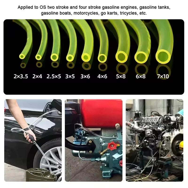 Fuel Gas Hose Tube Yellow Petrol Line 2x3.5 2.5x5 3x5 3x6 4x6 5x8 6x8 7x10mm