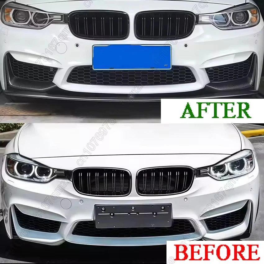 M3 Style Front Bumper Lip Splitter & Side Spoiler Kit for BMW 3 Series 2012–2018