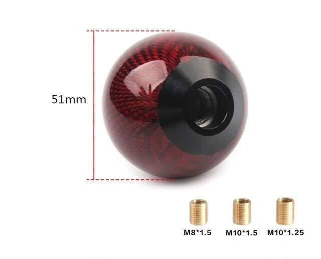 JDM Real Carbon Fibre Monster Ball Gear Shift Knob M8x1.25, M10x1.25, M10x1.5 AU