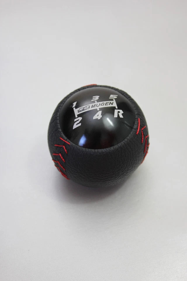 Mugen 5 Speed Gear Shift Knob 10x1.5 Black Leather Honda City Covic Integra Fit